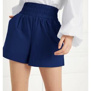 Hill House Home The Livie Poplin Cotton Nap Shorts Navy Blue Size M